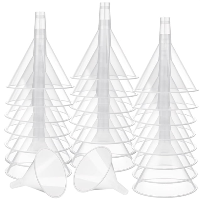 24 Embudos Grandes de Plástico Transparente de 12 cm de y para Llenar de Agua.