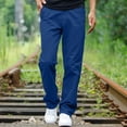 thumbnail image 2 of BVnarty Men's Slim Fit Bootcut Casual Trousers Stretch Tailored Cut Stylish Pants, Flat Front for Daily Commutes Casual Business Events Dark Blue S, 2 of 5