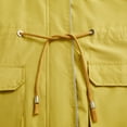 thumbnail image 5 of SWSMCLT Women's Hooded Raincoat Outerwear Long Rain Jacket Midi Windbreaker Pockets Water-resistant Spring Anorak Coat Casual Full Zip Yellow XX-Large, 5 of 5