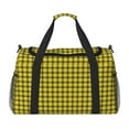 thumbnail image 1 of Balery Yellow Checkered Plaid Bolsa de Gimnasio para Mujeres, Bolsa de Viaje con Bolsillo Húmedo, Bolsa de Fin de Semana para Mujeres, Bolsa de Viaje Resistente al Agua, 1 of 7
