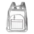 thumbnail image 1 of Mochila escolar de PVC impermeable, gris, transparente, gran capacidad, para escuela, universidad, estudiantes, viajes, senderismo, 1 of 12