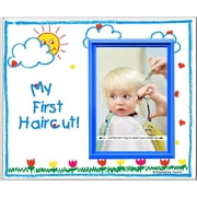Expressly Yours! "My First Haircut!" Picture Frame Keepsake Gift with Colorful, Crayola Theme and Innovative Front-Loading Design, Holds 3.5 x 5" Photo