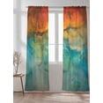 thumbnail image 2 of Sheer Curtains 96 Inches Long 2 Panels Set for Living Room, Abstract Semi Sheer Curtains for Windows, Orange Teal Green Gradient Fluid Modern Oil Painting Voile Window Treatments Rod Pocket Curtain, 2 of 7