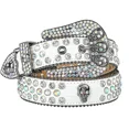thumbnail image 4 of Cinturón con cabeza de calavera para hombre, versátil y de moda, con diamantes, para mujer, de alta gama, con tachuelas recortadas, estilo Y2k, con borde cruzado, 4 of 5