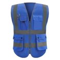 thumbnail image 1 of Xiake Class 2 High Visibility Reflective Safety Vests With 8 Pockets And Zipper Front Meets Ansiisea Standards(Small Royal Blue), 1 of 4