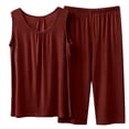 thumbnail image 5 of Yievot Sleeveless Pajamas Sets for Women Summer Casual Sleepwear Soft Pj Capris 2 Piece Lounge Sets Loungewear, 5 of 6