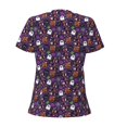 thumbnail image 6 of Zufioo Halloween Sweet Candy for Women's Deep V-neck Short-sleeved T-shirt, Top with Short Sleeves - with Stainless Steel Buckle, Moisture Wicking, Ideal Home Wear-Large, 6 of 9