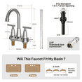 thumbnail image 4 of 4 Inch Bathroom Faucets for Sink 3 Hole, Faucet for Bathroom Sink with Pop-up Drain & 2 Supply Hoses, Stainless Steel Lead-Free 2-Handle Centerset Faucet for Bathroom Vanity Lavatory, Brushed Nickel, 4 of 7