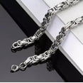 thumbnail image 3 of HOOUN 12mm 24'' Silver 245g Stainless Steel Men's Huge Byzantine Link-chain Necklace, 3 of 5