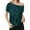 Dark Green, variant on Women's Off-Shoulder Sequin Short Sleeve Top with Relaxed Fit - Medium, Burgundy