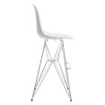 thumbnail image 3 of Chaise de bar Zip de Zuo Modern en blanc, 3 of 4