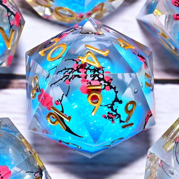 DND Resin Dice 7-Piece Set for Dungeons and Dragons DND 5e RPG Gift, Board Game Tabletop Role Playing Dice Game, Birthday Gift, Christmas, Thanksgiving, Halloween