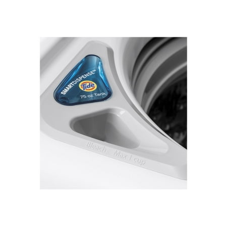 GE - 5 Cu. Ft. High-Efficiency Top Load Washer - White On White With Silver Backsplash