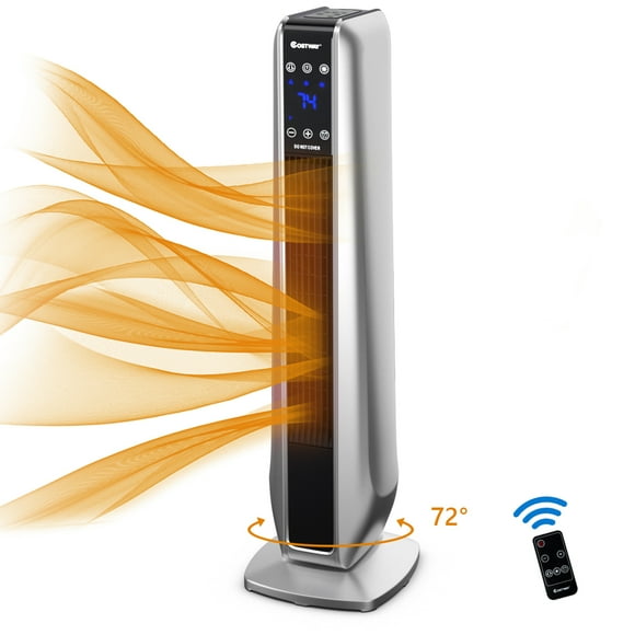 Costway 1500W Tower Heater Portable Oscillating Ceramic Space Heater W/ Remote Control