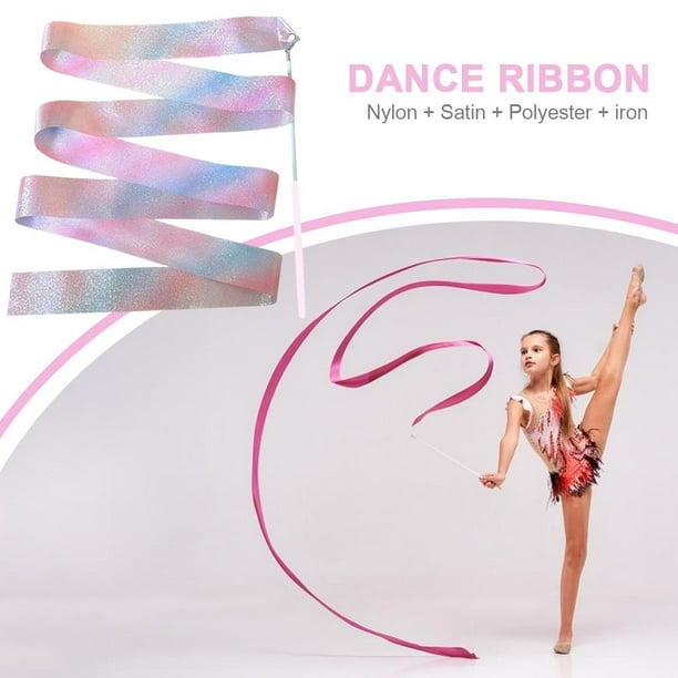 Brillo intermitente Cinta de baile Arte rítmico Gimnasia Ballet Palo giratorio Ndcxsfigh Para Estrenar