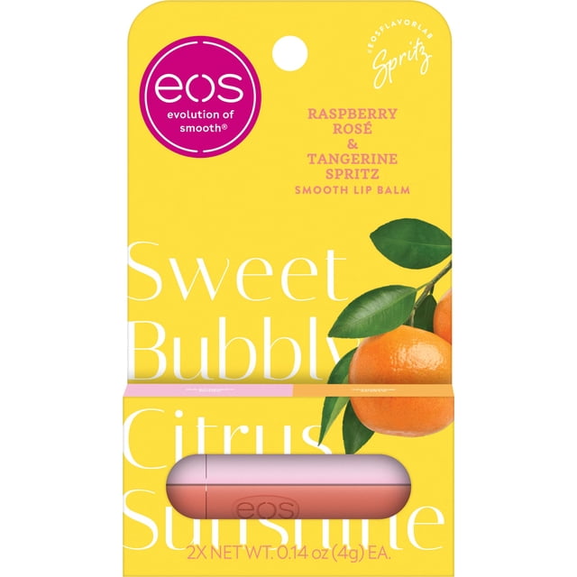 Bálsamo labial eos Pack de 2 - Raspberry Rosé y Tangerine Spritz