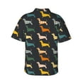 thumbnail image 3 of Daiia Plaid Dachshund Hawaiian Shirt for Men Gentle Cotton Regular Short Sleeve Casual-3X-Large, 3 of 9