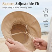 Women's Bowknot Bucket Hat, UPF 50+ Wide Brim Foldable Sun Hat for Beach Travel, Lightweight Adjustable Summer Cap
