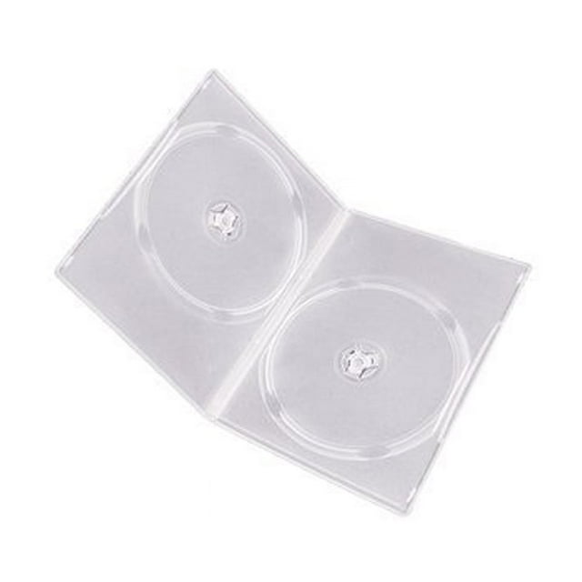 Caja Doble Para Cd/Dvd Transparente Delgada Maxtek De 7 Mm, Paquete De 50 Piezas. (Capacidad De 2 Discos Por Caja)