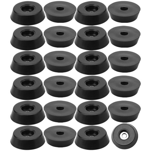 4 Pack Extra Large Rubber Bumper Feet - 1 1/2" Diameter, 3/4" Tall With Embedded #10 Washer