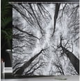 thumbnail image 4 of Ambesonne Horror Shower Curtain, Dark Winter Forest Tree, 69"Wx75"L, Black Grey, 4 of 5