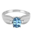 thumbnail image 6 of Mauli Jewels Rings for Women 0.9 Carat Oval Blue Topaz and Diamond Ring 4-Prong 10K White Gold, 6 of 6
