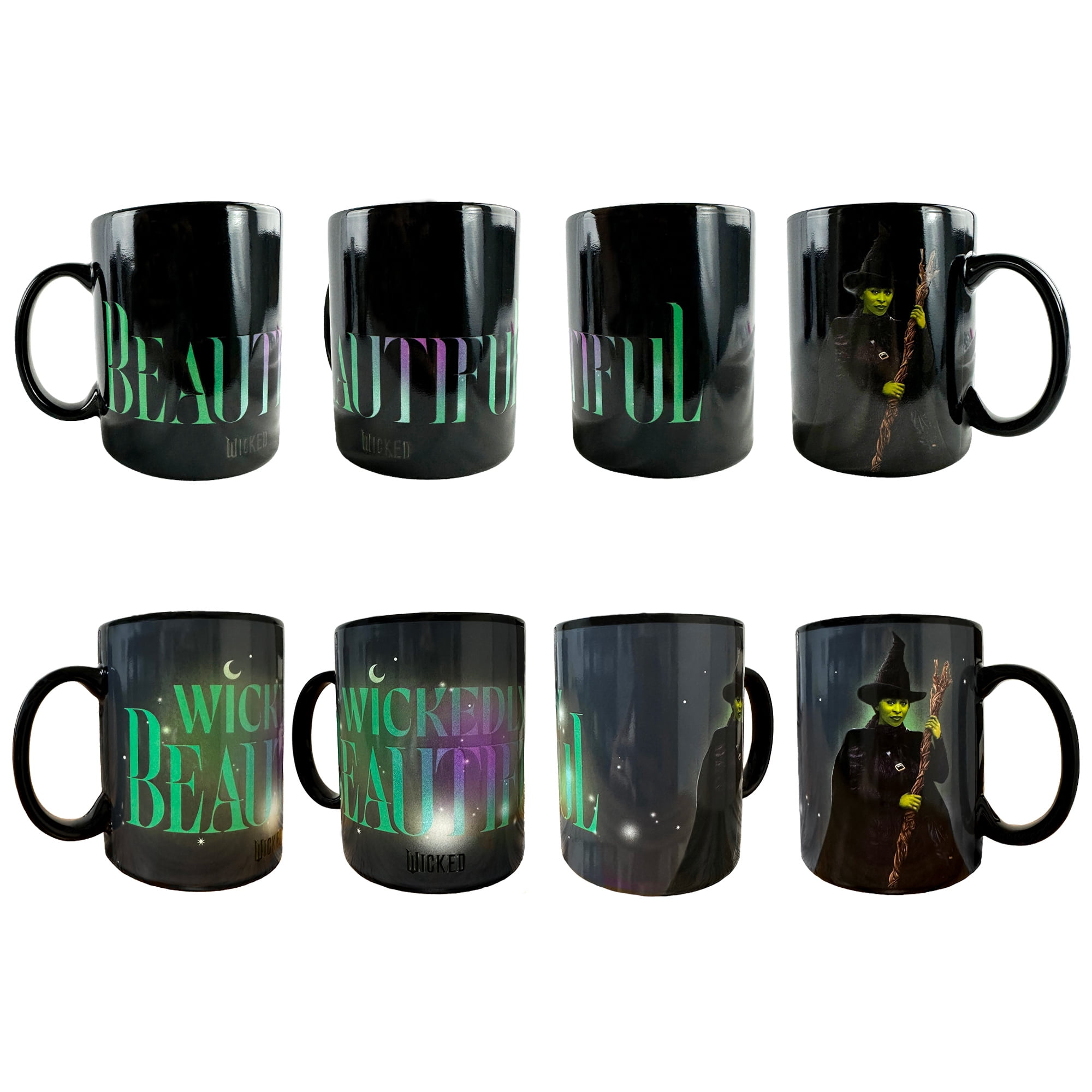 Zak Designs 14oz 4pc Wicked Ceramic Stacking Mugs in Wire Rack
