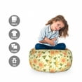 thumbnail image 2 of Sunflower Storage Toy Bag Chair, Floral Nature Pattern in Patchwork Style Rustic Country Design, Stuffed Animal Organizer Washable Bag, Large Size, Olive Green Orange, by Ambesonne, 2 of 3