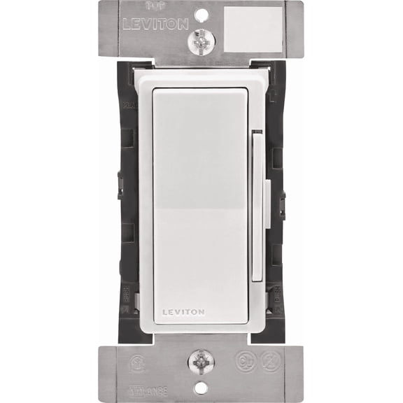 Leviton Dimmer Switch — Decora® Rocker-Style Design in White — UL Listed for US Residential Electrical Code Compliance, Drop-in NEC-Standard Wiring