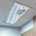 thumbnail image 2 of 1 Pack Summer Beach Fluorescent Light Covers for Ceiling Lights Abstract Gradient Blue Ocean Waves Turtle Starfish Magnetic Ceiling Light Covers Overhead Light Filters for Office Classroom Home, 2 of 9