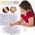 thumbnail image 4 of 1200Pack Alphabet Letter Beads Set ,Elastic Cord Heart Acrylic, 4x7mm for Finding Necklace Black letters, 4 of 8