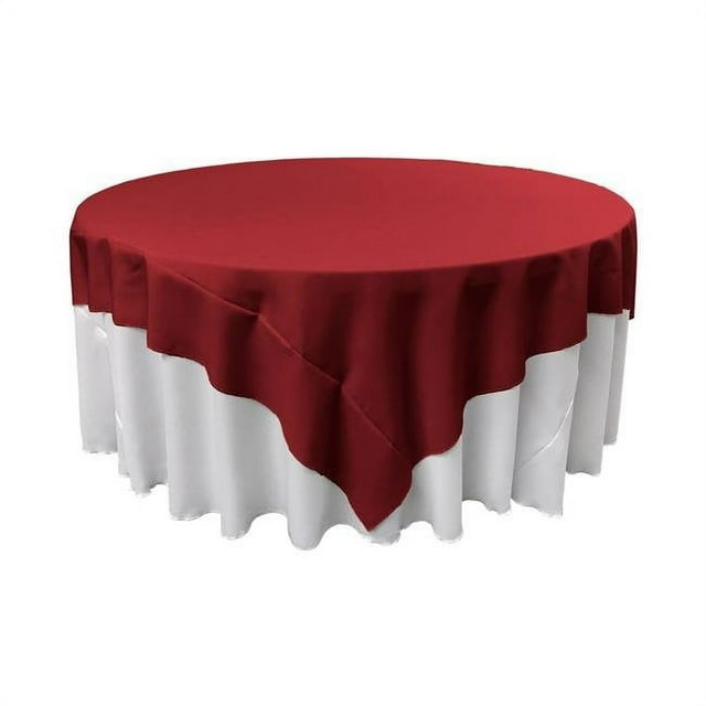 LA Linen TCpop90x90-CranberryP28 Nappe Carrée en Popeline de Polyester Canneberge - 90 x 90 Po.