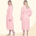 thumbnail image 4 of PAVILIA Pink Women Robe Fleece Plush Soft, Fluffy Fuzzy Cozy Warm Lightweight Bathrobe, Shower Spa House Long Robe for Women, S/M, 4 of 9