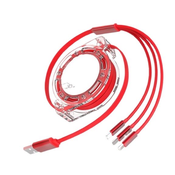 USB C Retractable Cable 3.3FT, 3-in-1 Retractable Charging Cord with Type C and Micro USB,Lightning Cable Fast Charging for Phone 17/16/15 Series