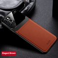 thumbnail image 1 of LEDEX Leather case back cover Protective Cover Phone Case Glass Back Shell For iPhone 13 Pro (Brown), 1 of 6