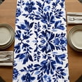 thumbnail image 5 of Blue Spring Floral 70 Inch Table Runner, Summer Flowers Farmhouse Botanical Farmhouse Dresser Scarf Cotton & Linen Tablerunner for Dining/Kitchen Island/Holiday Party Décor 13" x 70", 5 of 9