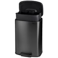 thumbnail image 2 of MAGMA LIFE Bote de Basura Smart Step 50L Rectangular de Pedal con Tapa,Cierre y Apertura Suave, Filtro Anti-olor, Acero Inoxidable Antihuellas, Cubo Interior Extraible (Negro), 2 of 8