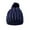 Navy / Silver, variant on Women's Cable Knit Winter Warm Pom-Pom Knit Beanies with Rhinestone Accent Design, Black / Gold