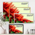 thumbnail image 4 of Designart 'Red Floral Brush Strokes On Green' Traditional Framed Canvas Wall Art Print, 4 of 5