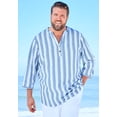 thumbnail image 3 of KingSize Men's Big & Tall Gauze Mandarin Collar 3/4 Sleeve Shirt, 3 of 4