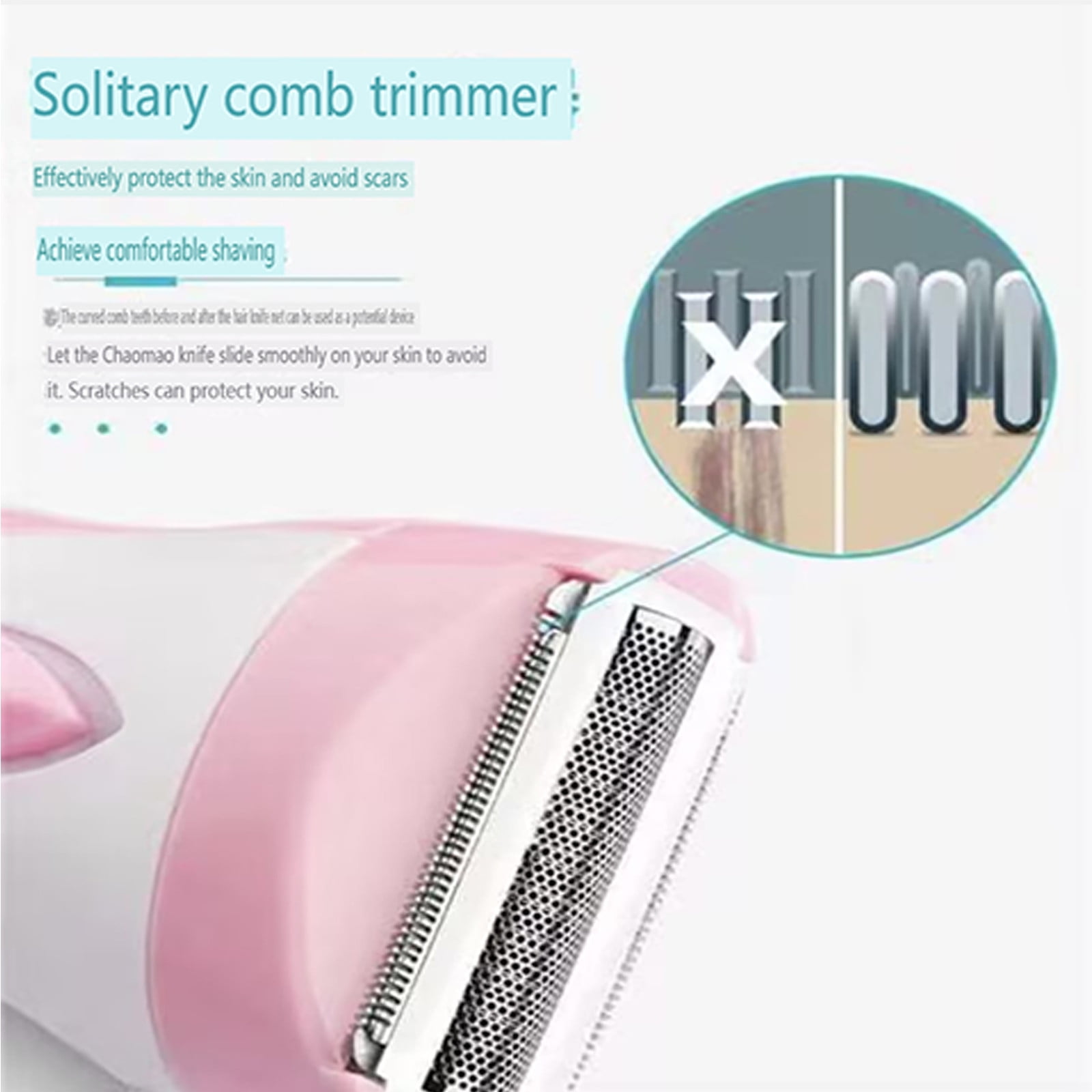 Herunwer Electric Epilator Razor Shaver Trimmer - Compact Facial Hair Removal Epilator, Portable Bikini Trimmer, Mini Electric Beauty Epilator, Epilator Hair Removal