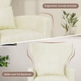 thumbnail image 6 of S-HOME Modern Velvet Wingback Armchair with Gold Metal Legs & Pillow, 400lb Capacity, 6 of 6