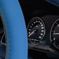 thumbnail image 4 of Carbono Fibra Patr?n 14,5"-15" Coche Volante Funda Negro Azul Unique Bargains Cubierta del volante del coche, 4 of 6