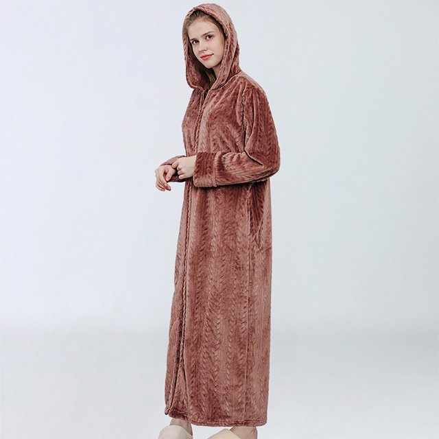 Weiqiqre Robes pour Femmes Grande Taille, Chemise de Nuit en Flanelle pour Femmes, Robe Longue de Maison Colorée, Chemise de Nuit à Capuche Prolongée, Vente de Robe à Capuche
