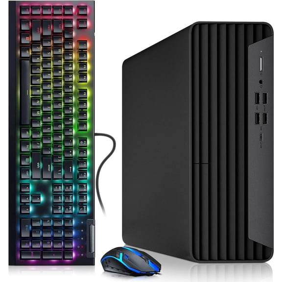 Restored HP EliteDesk G6 SFF Gaming Desktop PC, Intel Core i5 10th Gen, NVIDIA GeForce GTX 1050 Ti , Wi-Fi, Windows 11 Pro, 16GB DDR4 RAM, 256GB SSD, RGB Keyboard & Mouse