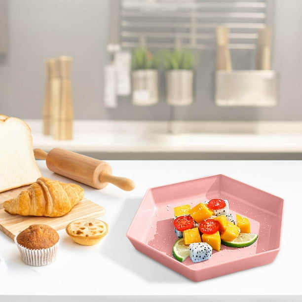 Bandeja Hexagonal para Servir, Gran Capacidad, para Aperitivos, Frutero, para Sala de Estar, Mesa de Centro, para Recibir Invitados, Fácil de Limpiar, Duradera y Versátil.