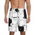 thumbnail image 3 of Lsque Doodle Cute Cat Mens Sleep Pajama Shorts,Short Pajama Pants, Cotton Ultra-Soft Knit-Small, 3 of 9