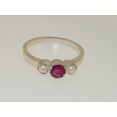 thumbnail image 6 of LBG British Made 925 Sterling Silver Natural Ruby & Cultured Pearl Womens Trilogy Ring - 33 size options, 6 of 7