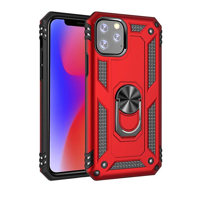 funda de teléfono con soporte de armadura a prueba de golpes para Iphone, funda con soporte de anillo magnético para dedo
