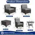 thumbnail image 5 of ASJMR 9 Pieces Outdoor Patio Furniture Sets with 2 Swivel Chairs and Cusions,PE Rattan Wicker Conversation Outside Sectional Sofa Set,Grey, 5 of 10